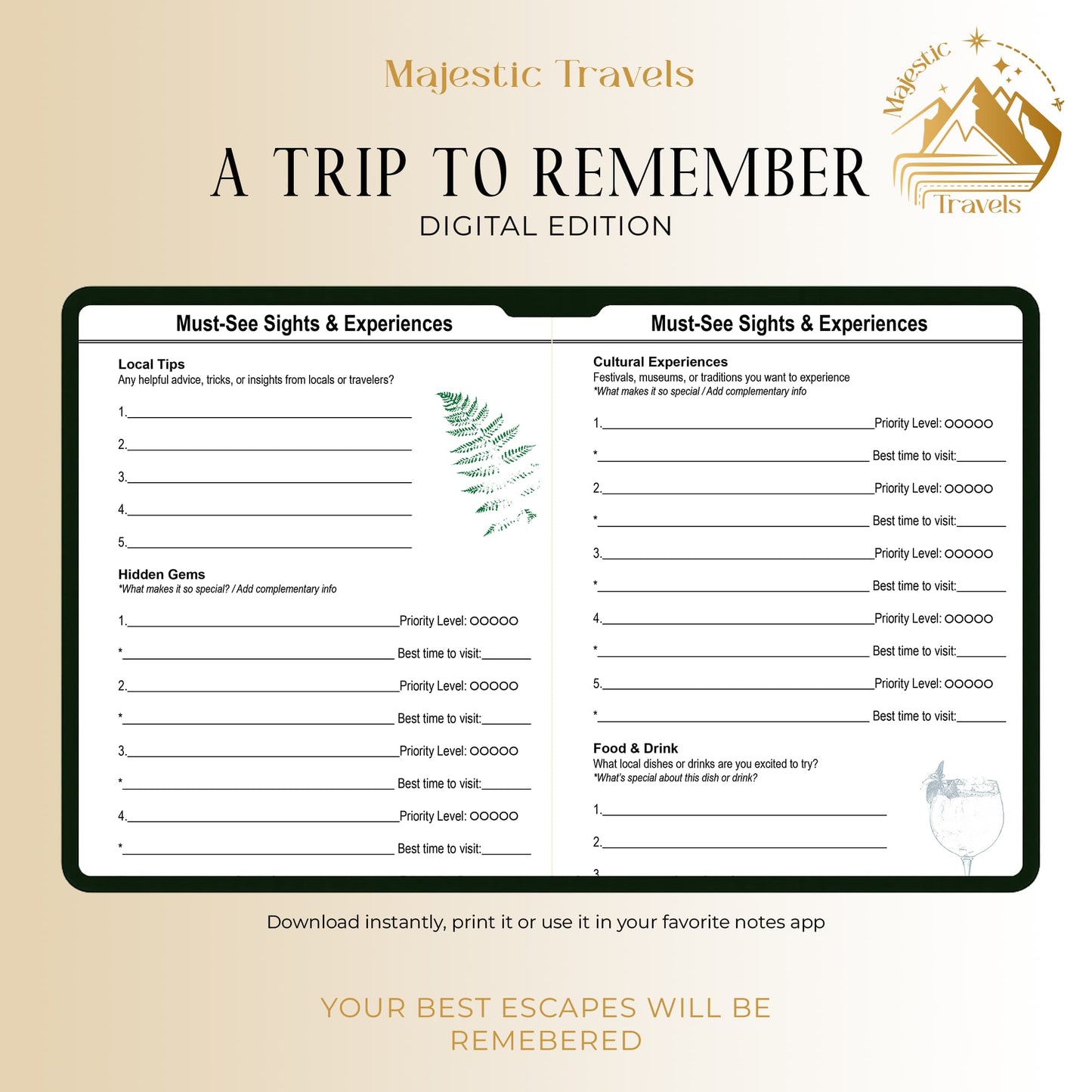 A Trip to Remember – Digital Travel Journal (PDF)