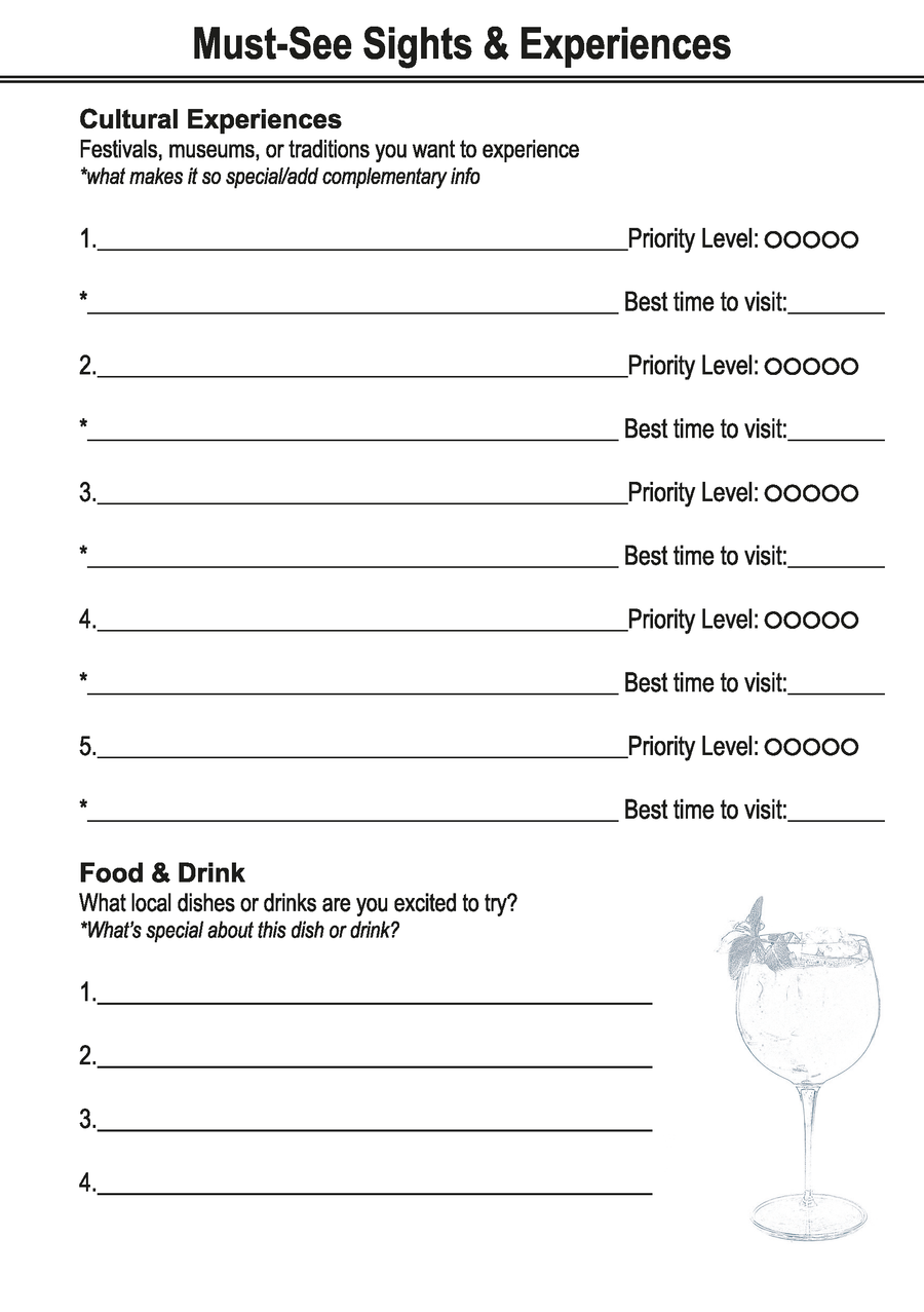 Must-see sights and experiences page