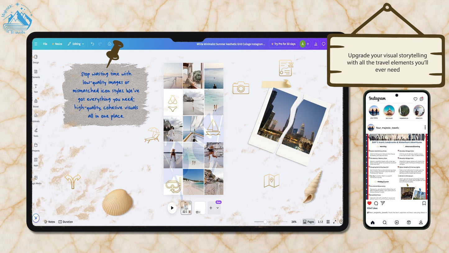 Travel Creator Icon & Overlay Pack (Digital Download)